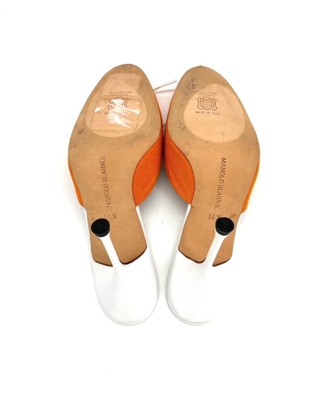 Vintage Manolo Blahnik Lace Up Bow Slip On Mules Pumps Sandals 36.5 - Picture 10 of 11